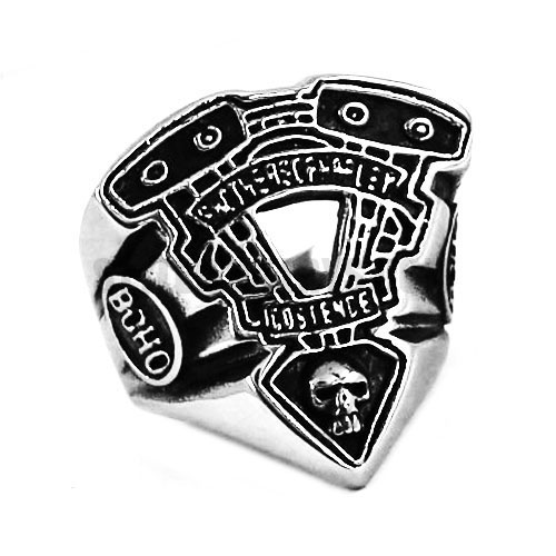 Stainless Steel Skull Carved Word Ring SWR0460 - Click Image to Close